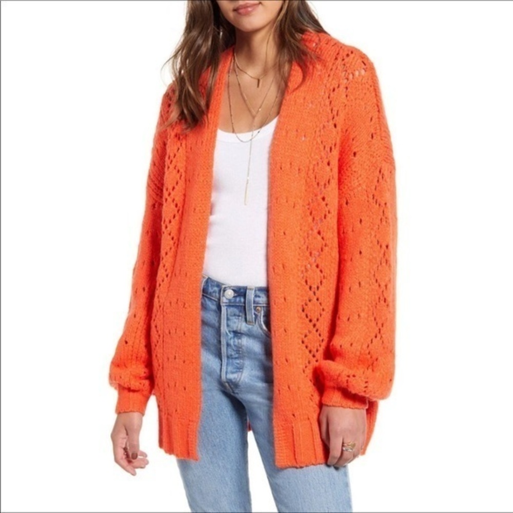 BILLABONG BLISSED OUT ORANGE CARDIGAN NWT